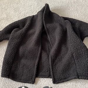 Express Black Sherpa Cardigan
